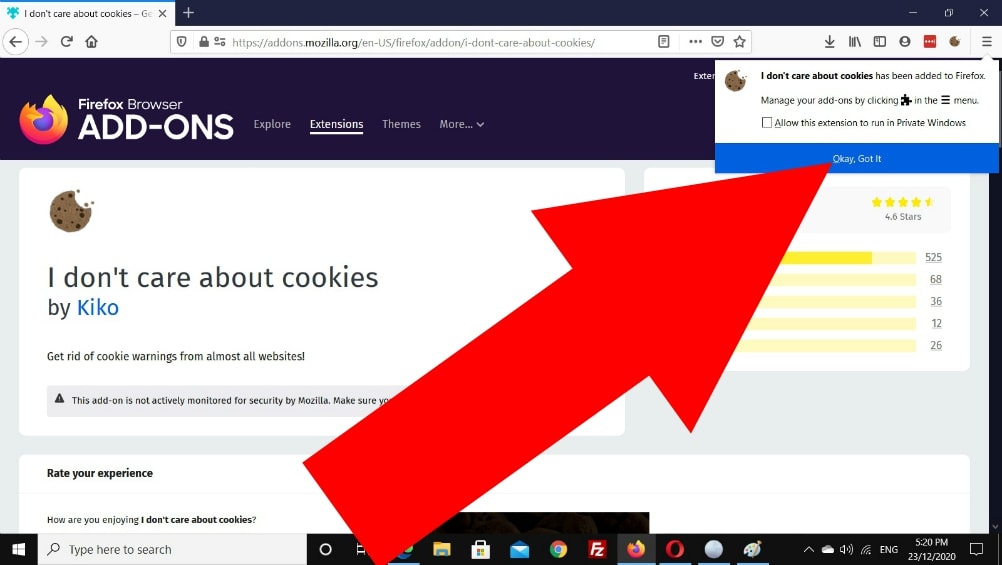 how to get rid of cookie pop ups in mozilla firefox