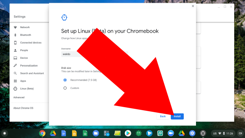 how to get linux apps on chromebook