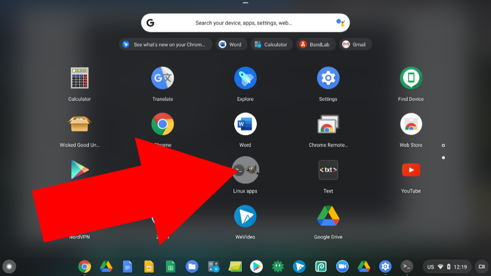 how to open linux on chromebook