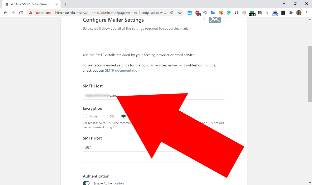 wordpress smtp settings