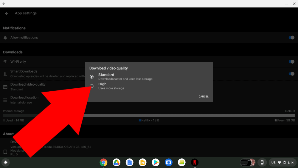 netflix offline chromebook