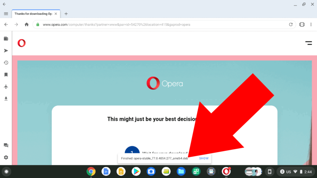 opera download for chromebook