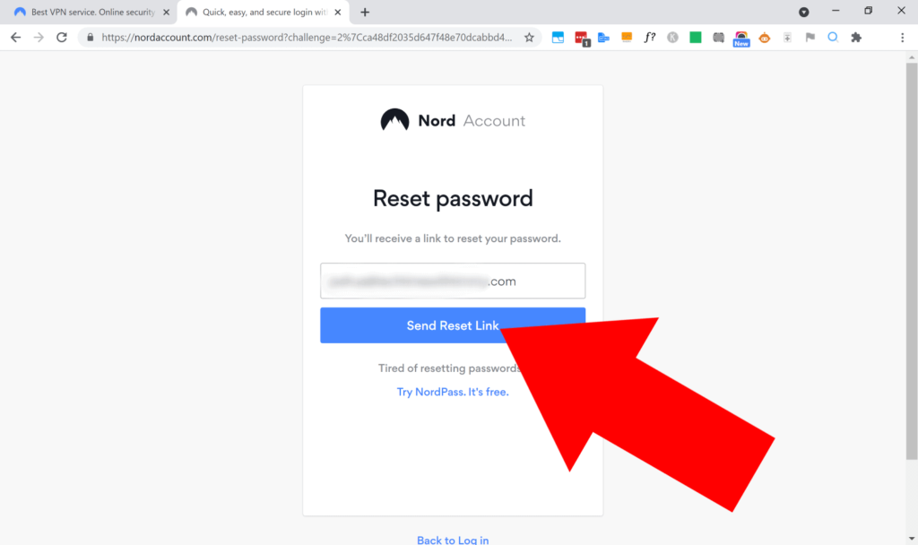 forgot nordvpn password