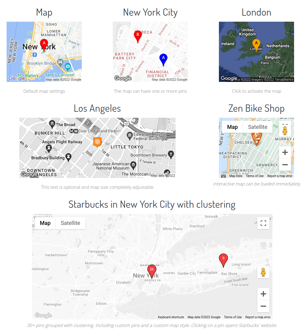 Google Maps Widget Examples