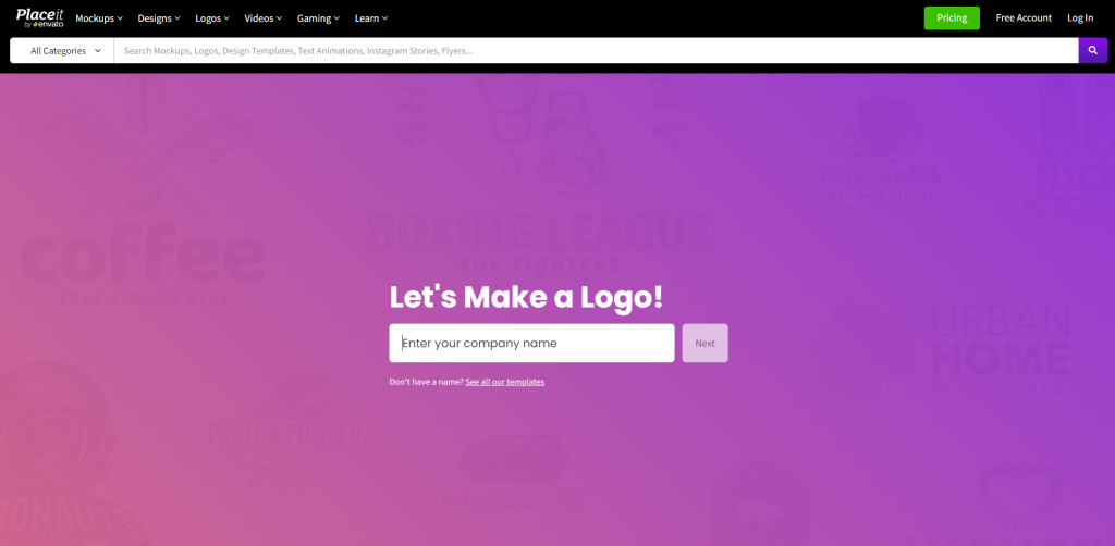 PlaceIt Logo Maker website